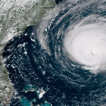 Hurricane Florence approaching the U.S. East Coast
