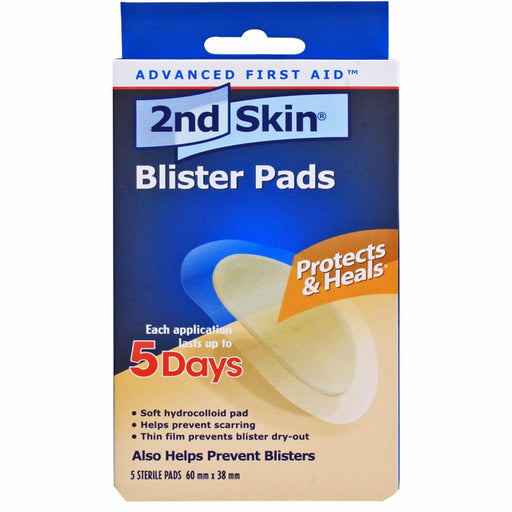 2nd Skin Blister Pads, Sterile 5 Count Protects and Heals Blisters