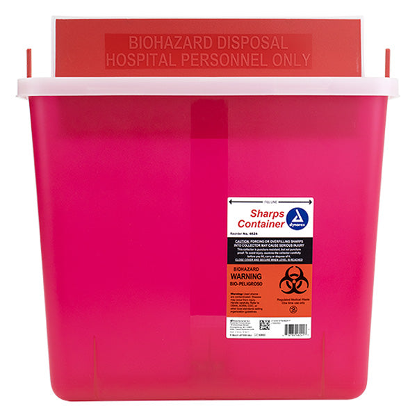 5 quart Sharps Container, Red with Mail Box Style Lid