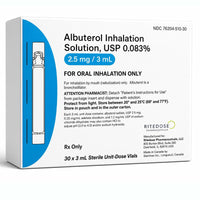 Albuterol Sulfate 0.083% Inhalation Nebulizer Solution 2.5 mg/3 ml 25/Box (Rx)