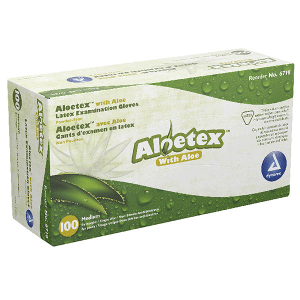 AloeTex Latex Gloves with Aloe Vera Box of 100