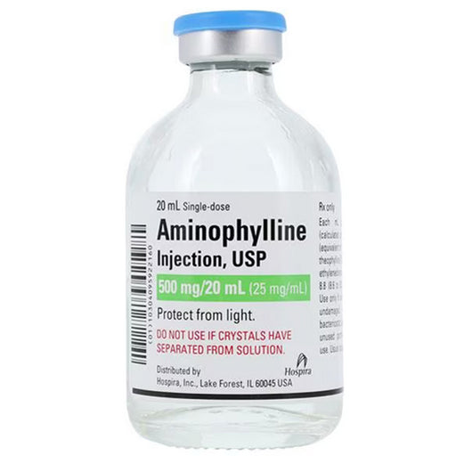 Buy Pfizer Injectables Aminophylline for Injection Bronchodilator 500mg Single-dose Vial 20 mL x 25/Tray  online at Mountainside Medical Equipment