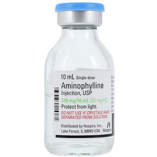 Buy Pfizer Injectables Aminophylline for Injection Bronchodilator 250mg Single-dose Vial 10 mL x 25/Tray  online at Mountainside Medical Equipment