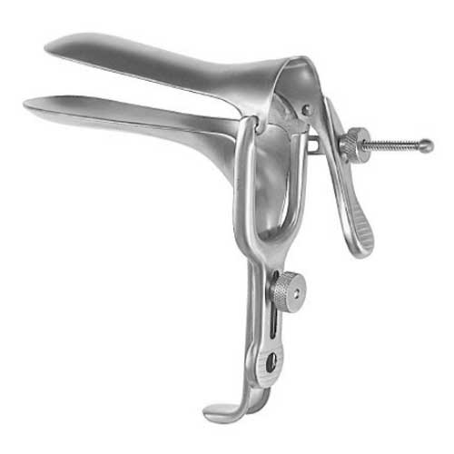 Argent Pederson Metal Vaginal Speculum with Double Blade Duckbill Without Light Source Capability, Surgical Grade