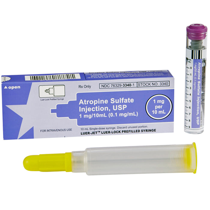 Buy International Medication Systems Atropine Sulfate Injection 0.1 mg/mL Luer-Jet Prefilled Syringe 10mL, 10/pack (Rx)  online at Mountainside Medical Equipment