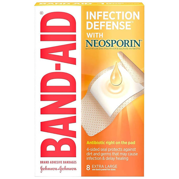 Band-Aid Antibiotic Adhesive Bandages, Extra Large 8 Count
