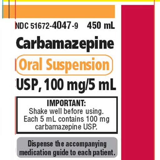 Carbamazepine Oral Suspension USP, 100 mg/5 mL Liquid 450 mL