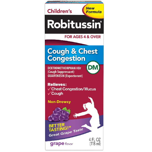 Buy Glaxo Smith Kline Children's Robitussin Cough & Chest Congestion DM Grape Flavor 4 oz  online at Mountainside Medical Equipment