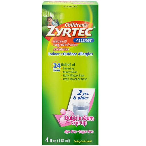 Buy Johnson and Johnson Consumer Inc Children's Zyrtec, Bubble Gum Flavored Syrup  online at Mountainside Medical Equipment