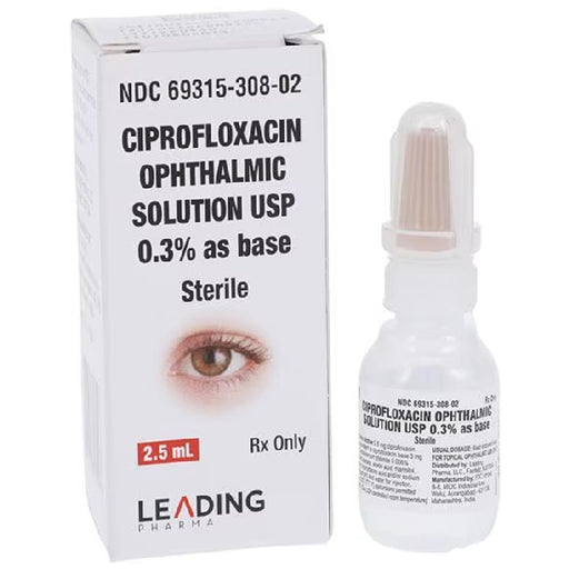 Ciprofloxacin Eye Drops 0.3% Antibiotic Medication 2.5 mL