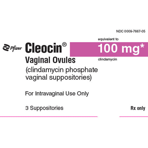 Cleocin Vaginal Ovules Clindamycin Phosphate Vaginal Suppositories 3 Pack (RX)