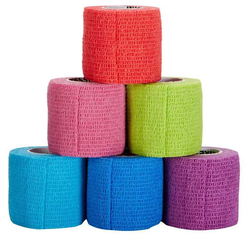 Cohesive Bandages Self-Adherent (Coban) Assorted Colors (Purple, Pink, Green, Light Blue, Royal Blue, Red)