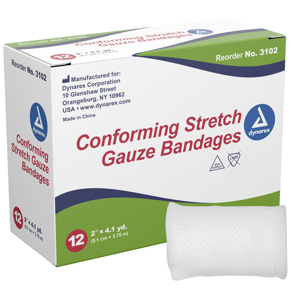 Conforming Stretch Gauze Bandge Rolls (Kling Bandages) Dynarex 3102
