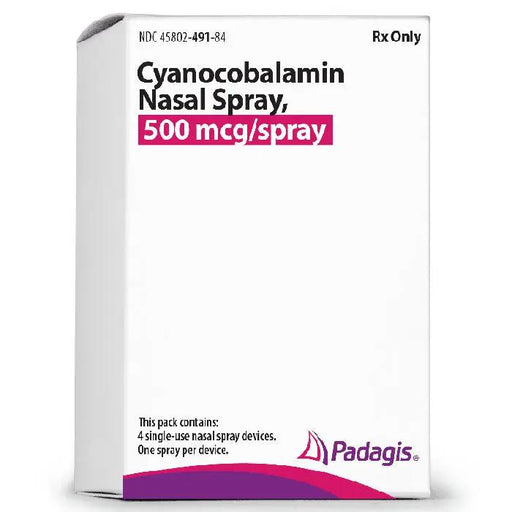 Vitamin B12 Cyanocobalamin Nasal Spray 500 mcg (4-Pack)