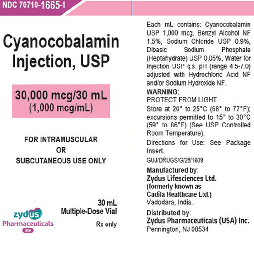 Cyanocobalamin Injection (Vitamin B12 Complex) 1000mcg per mL