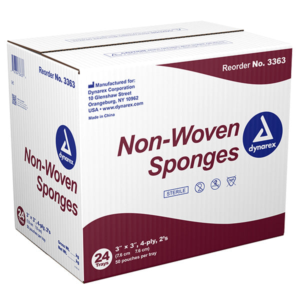 Dynarex 3363 Non-Woven Gauze Sponges Sterile 3 x 3