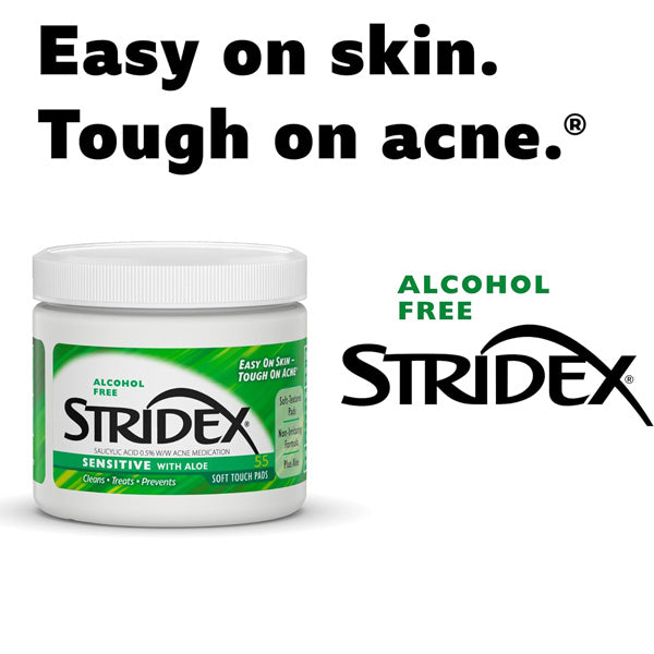 Easy on Skin. Touch on Acne - Stridex Acne Pads for Sensitive Skin