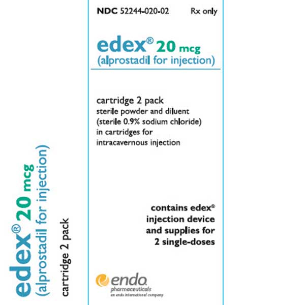 Package label for Edex 20 Alprostadil for injection Kit 20 Micrograms