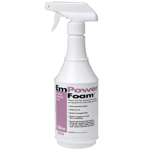 EmPower Foam Dual Enzymatic Instrument Detergent RTU 24 oz Spray Bottle,