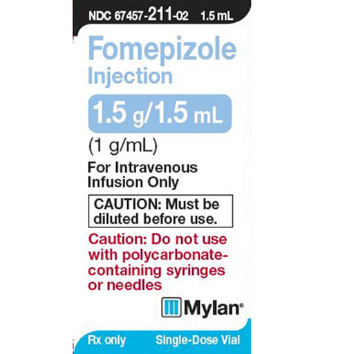 Fomepizole injection 1.5gm/1.5mL Single-Dose Vials 1 gram Vial by Mylan Institutional