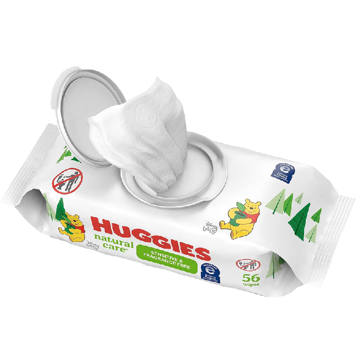Buy Kimberly Clark Huggies Natural Care Baby Wipes Unscented Hypoallergenic 56 Count  online at Mountainside Medical Equipment