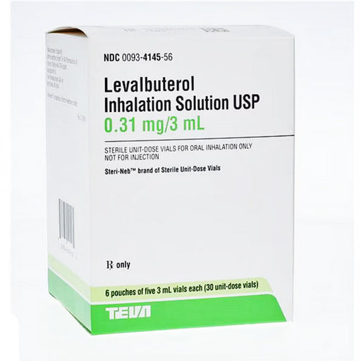 Buy Teva Pharmaceuticals Levalbuterol Inhalation Solution 0.31 mg Nebulizer Vial 3 mL x 30/Box - Teva  online at Mountainside Medical Equipment