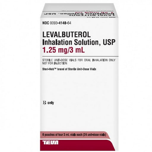 Buy Teva Pharmaceuticals Levalbuterol Inhalation Solution 1.25mg Nebulizer Vial 3 mL x 30/Box - Teva  online at Mountainside Medical Equipment