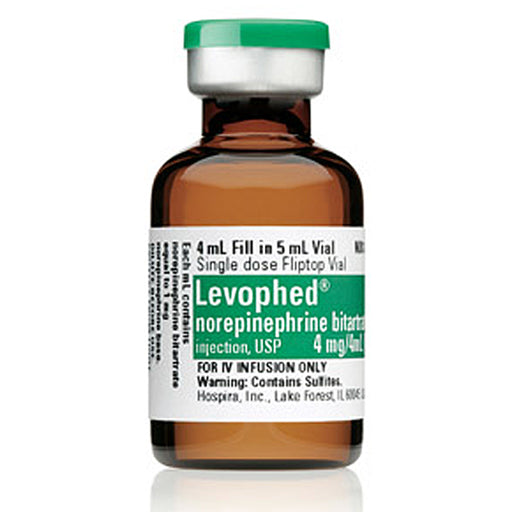 Buy Pfizer Injectables Levophed Norepinephrine Bitartrate for Injection 1 mg/mL Single-dose Vial 4 mL, 10/Box - Pfizer  online at Mountainside Medical Equipment