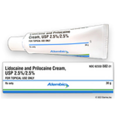 Buy Alembic Pharmaceuticals Lidocaine 2.5% and Prilocaine 2.5% Topical Numbing Cream 30 grams Alembic Pharma (RX)  online at Mountainside Medical Equipment