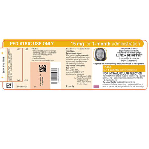 Buy Abbvie US Lupron Depot-Ped Pedatric Kit (Leuprolide Acetate for Depot Suspension) 15 mg  online at Mountainside Medical Equipment