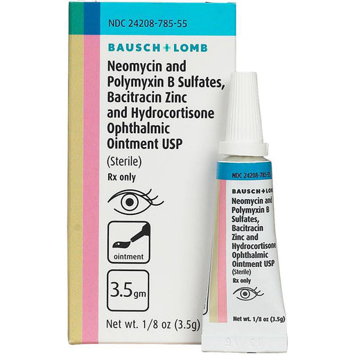 Neomycin & Polymyxin B Sulfates, Bacitracin Zinc and Hydrocortisone Ophthalmic Ointment 1% by Bausch & Lomb Americas