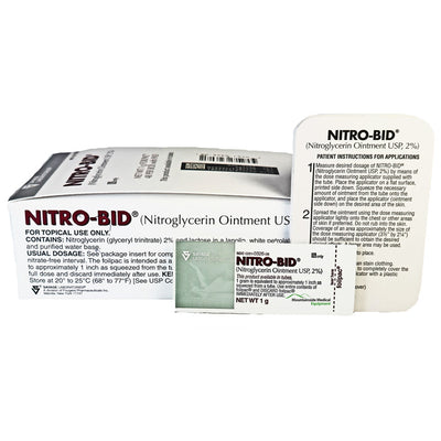 Nitro-Bid Nitroglycerin Ointment foil packets for heart health, easing chest pain, improving blood flow, and supporting wellness.