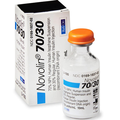 Buy Novo Nordisk Novolin 70/30 Human Insulin for Injection (rDNA Origin) 100-U Multiple-Dose Vial 10 mL **Requires Refrigeration  online at Mountainside Medical Equipment