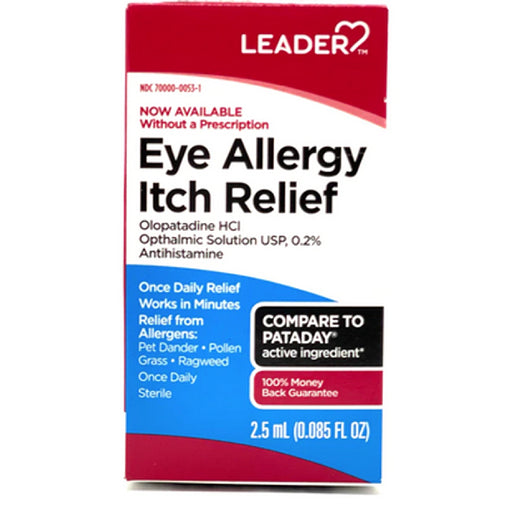 Buy Leader Olopatadine Ophthalmic Solution 0.2% Antistamine Eye Itch Relief Drops 2.5 mL - Leader  online at Mountainside Medical Equipment