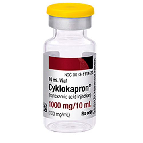 Buy Pfizer USPG Pfizer Cyklokapron Tranexamic Acid (TXA) for Injection 1,000 mg/10 mL Single-dose Vial 10 mL x 10/Box  online at Mountainside Medical Equipment