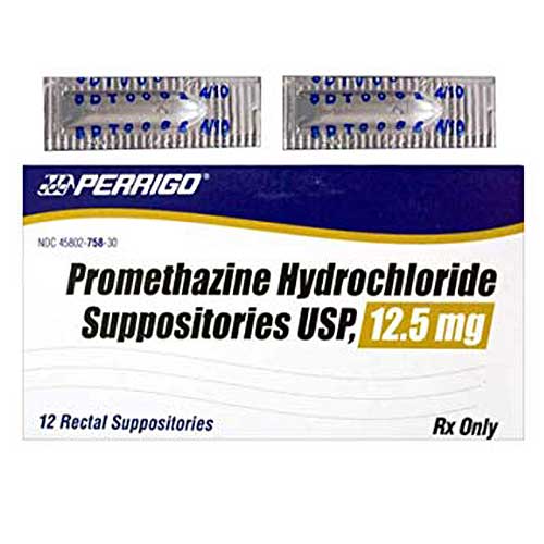 Promethazine Hydrochloride Suppositories 12.5 mg, 12 Count