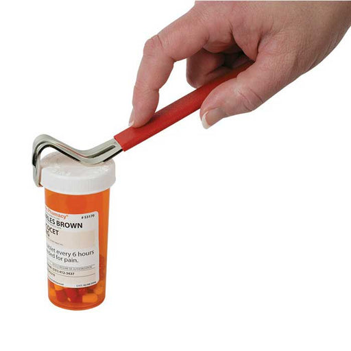 RX Vial Cap Opener Tool opening a medicine bottle
