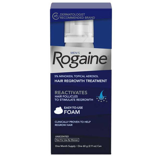 Rogaine Men's Hair Regrowth Treatment Foam, Unscented 60 mL, 1-Month Supply