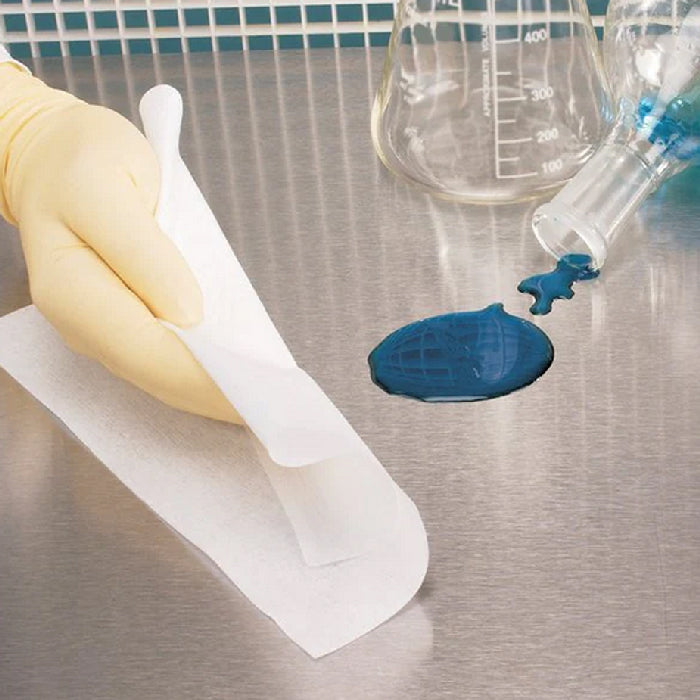 Lab Tech using Contec Amplitude EcoCloth Cleanroom Wipes