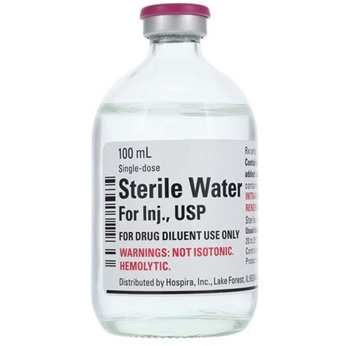 Buy Pfizer Injectables Sterile Water for Injection 100mL Glass Vials, Tray of 25 (Rx)  online at Mountainside Medical Equipment