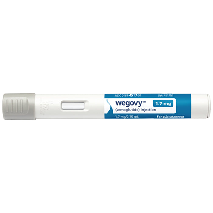Buy Novo Nordisk Wegovy (semaglutide) Weight Loss Injector 1.7 mg/0.75 mL, 4 Pens Per Box **Refrigerated Item**  online at Mountainside Medical Equipment