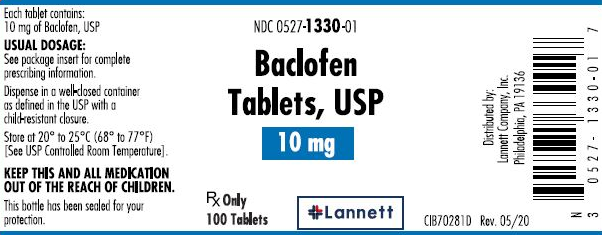 Buy Lannett Company Baclofen Tablets 10 mg by Lannett 100 Count (Rx)  online at Mountainside Medical Equipment