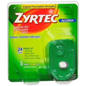 Buy Johnson and Johnson Consumer Inc Zyrtec 24 HR Allergy Relief, 5 Tablets  online at Mountainside Medical Equipment