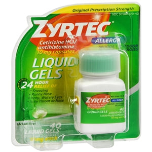 Buy Johnson and Johnson Consumer Inc Zyrtec Liquid Gels Allergy Relief Medicine, 40 Count  online at Mountainside Medical Equipment