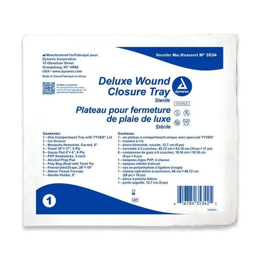 Buy Dynarex Deluxe Wound Closure Tray with Instruments, Sterile  online at Mountainside Medical Equipment