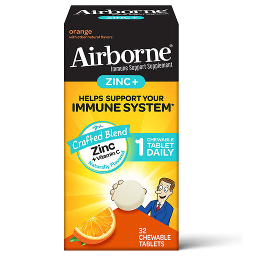Buy RB Health Airborne Zinc Plus Vitamin C Immune Support Orange Chewable Tablets, 32 Count  online at Mountainside Medical Equipment