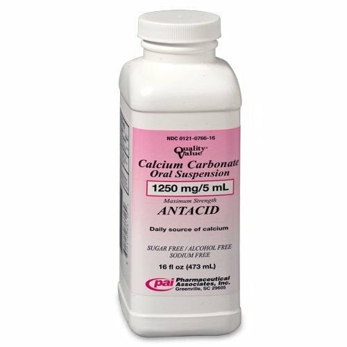Calcium Carbonate Antacid Oral Suspension 1250 mg