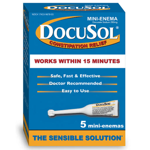 Buy Quest Products Docusol Mini Enema for Constipation Relief 5-Pack  online at Mountainside Medical Equipment