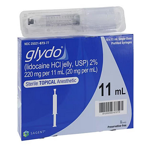 Buy Sagent Pharmaceuticals Glydo Lidocaine Jelly 2% Prefilled Syr. 11 mL 20 mg/mL Preservative Free, 10/Box  online at Mountainside Medical Equipment