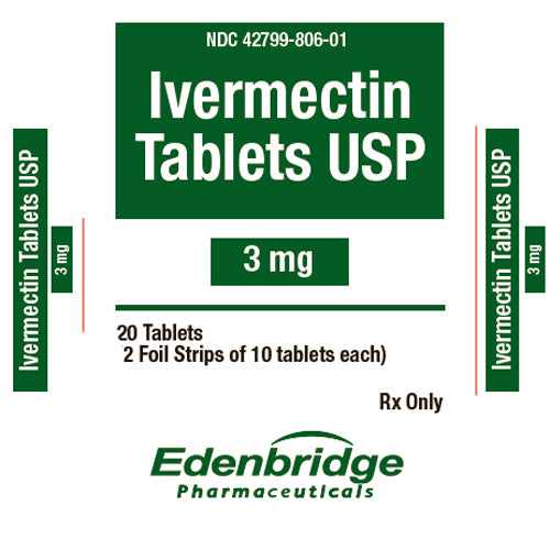 Buy Edenbridge Ivermectin 3 mg Tablets  online at Mountainside Medical Equipment